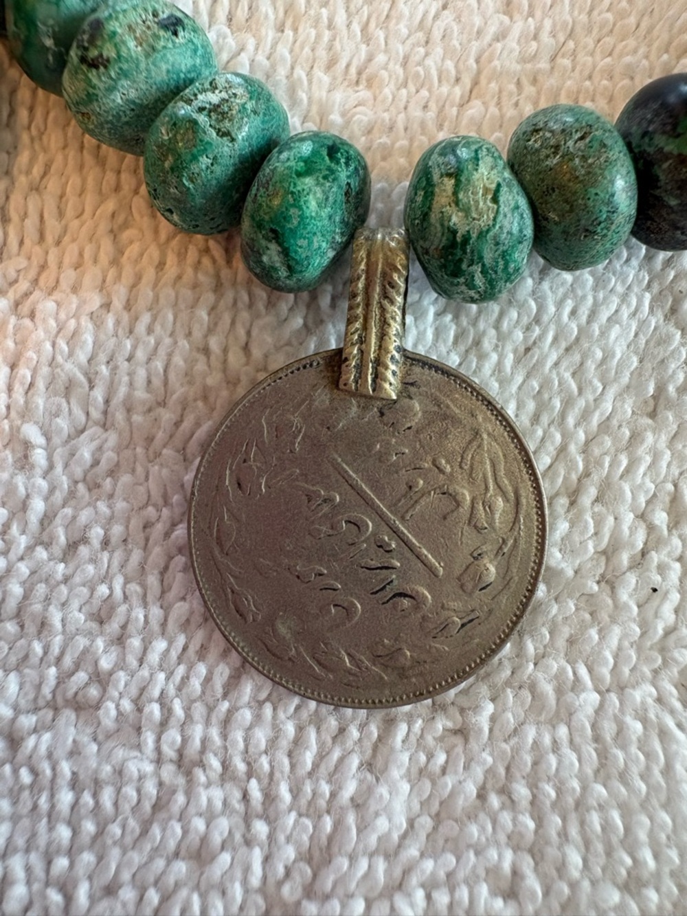Double Happiness Plutarch Necklace coins and stones - Picture 3 of 7